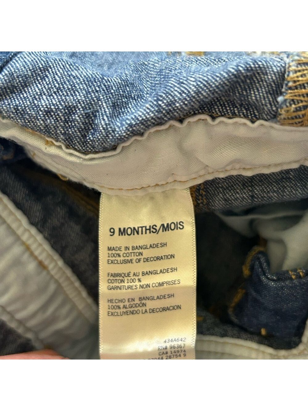 OshKosh Bgosh Vestbak Denim Jeans Bib Overalls Boys Size 9 Months USA Blue Girls - Picture 8 of 10